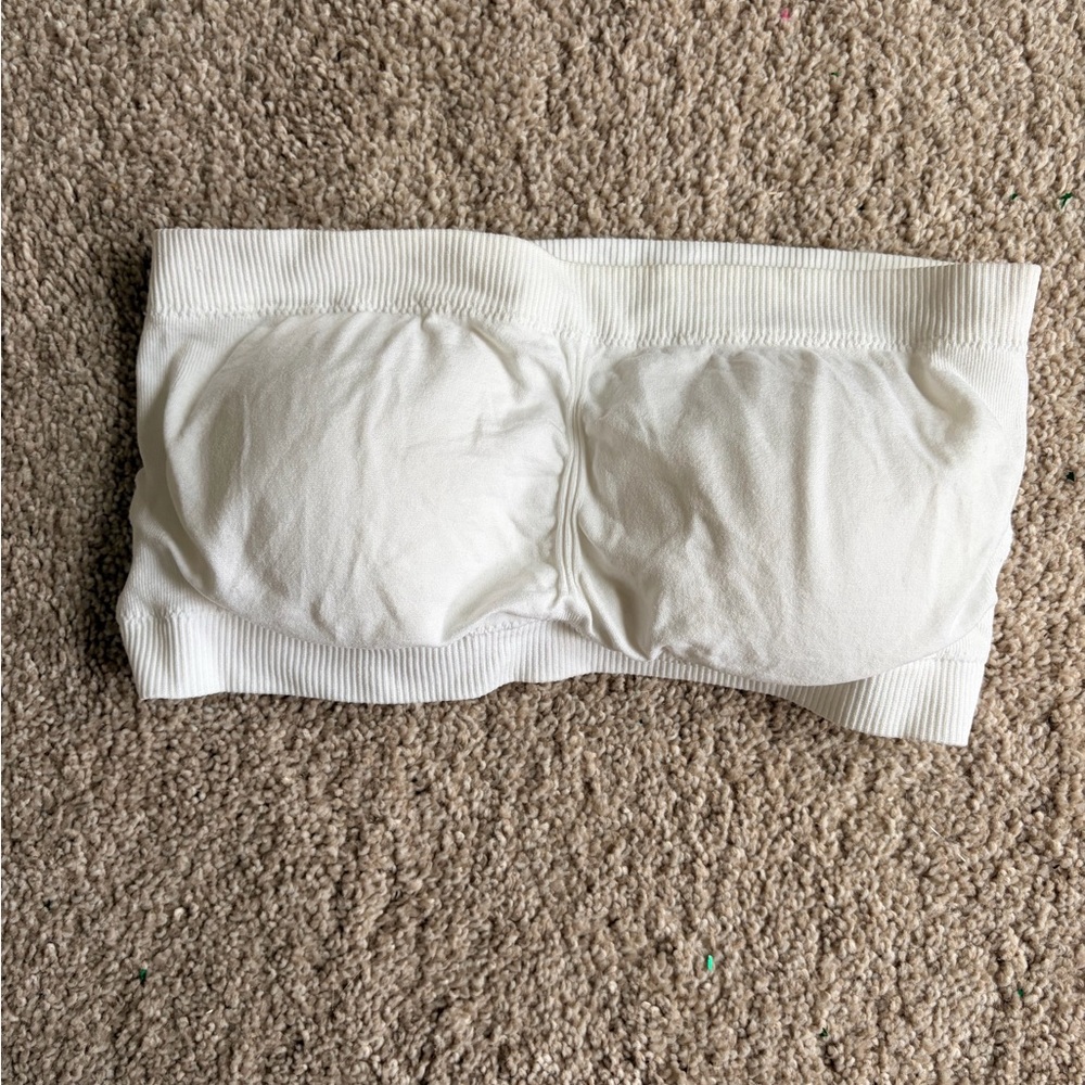 White Strapless Bandeau Bra